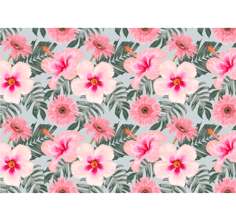 Flower mural in soft pink floral design - TenStickers