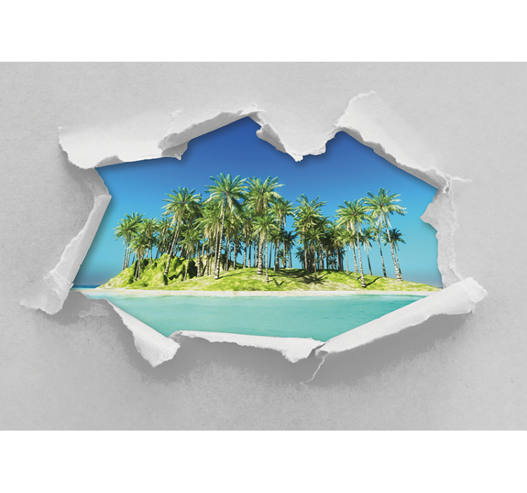 Tropical island escape landscape mural wallpaper - TenStickers