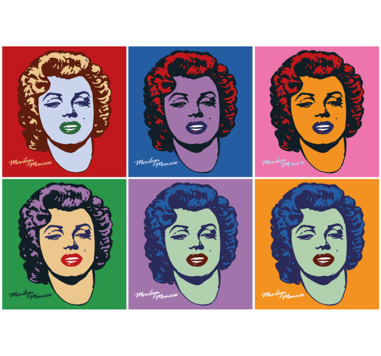 Painting wall mural pop art portraits - TenStickers