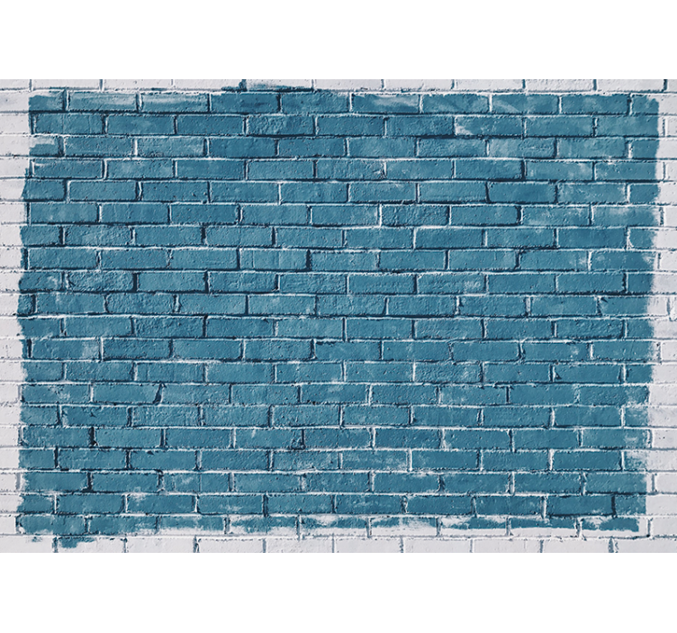 Brick wall mural textured blue wall - TenStickers