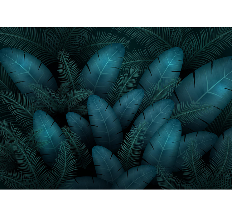 Nature wall mural tropical leaf patterns - TenStickers