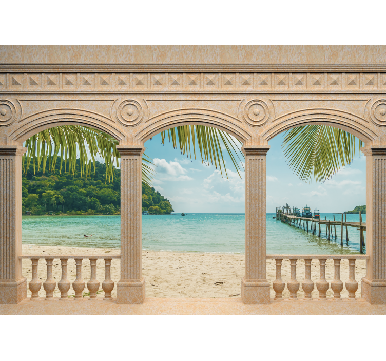 Greek archs with sea views 3D Wall Mural - TenStickers