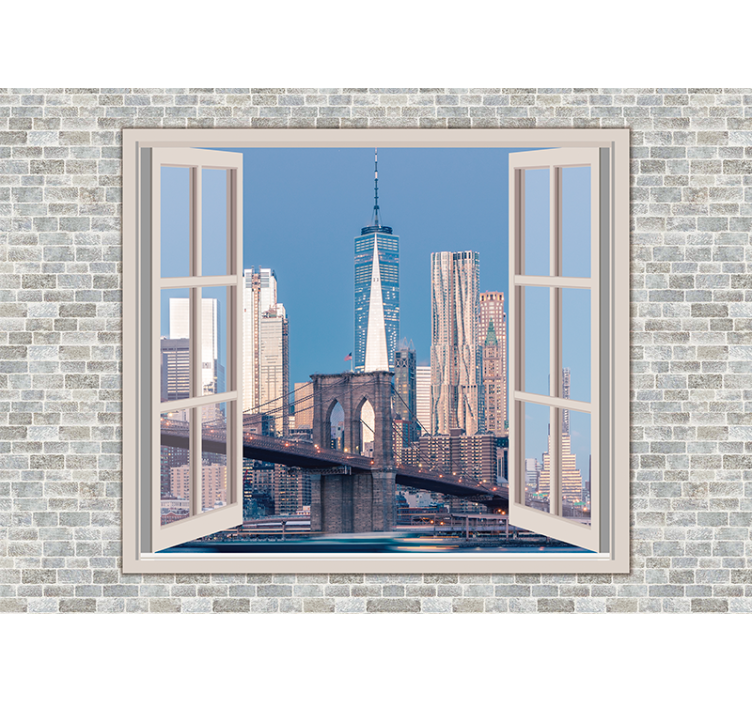 Manhattan's views clean sky new york wall mural - TenStickers