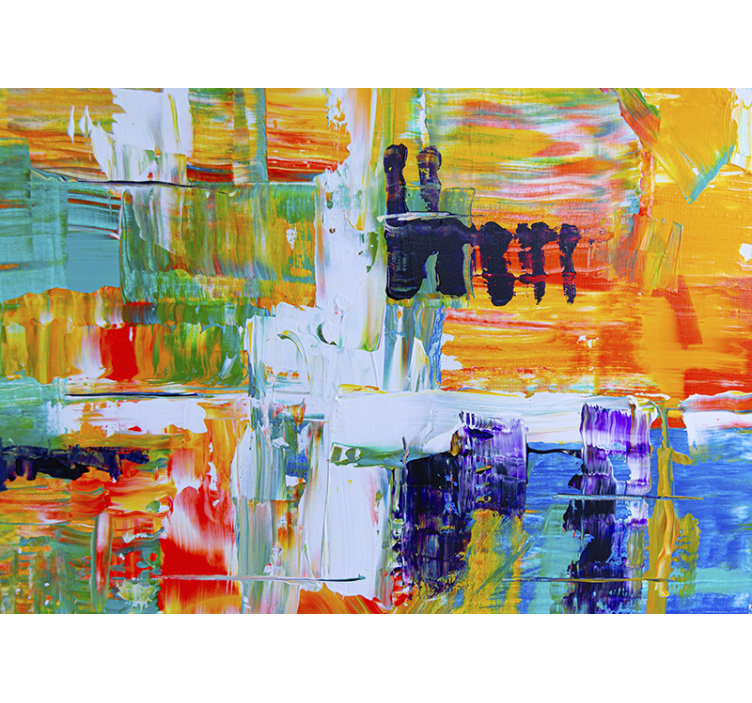 Painting wall mural vibrant abstract design - TenStickers