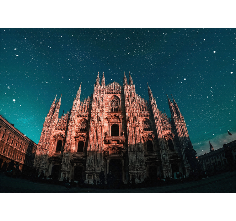 Madrid wall mural milan cathedral nightscape - TenStickers