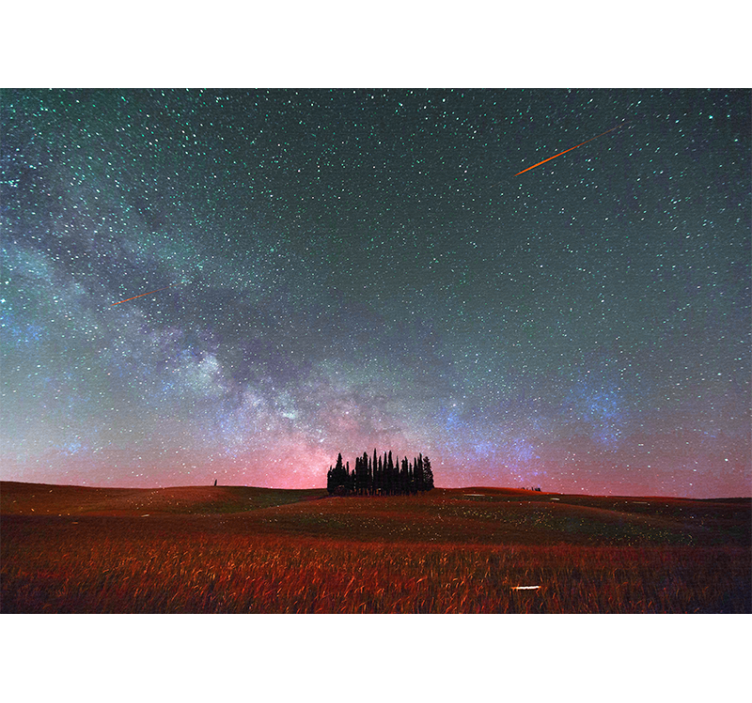 Mountain wall mural starlit milky way - TenStickers