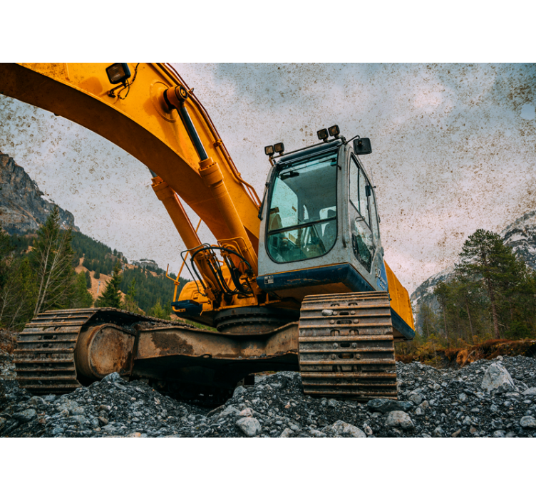 Vehicle mural heavy machinery excavator art - TenStickers
