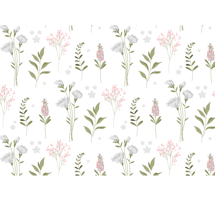Flower mural with delicate floral designs - TenStickers