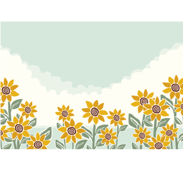 Flower mural sunflower garden scene - TenStickers