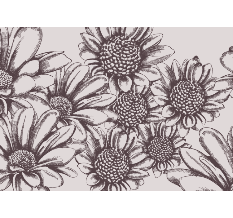 Flower mural daisy flower design - TenStickers