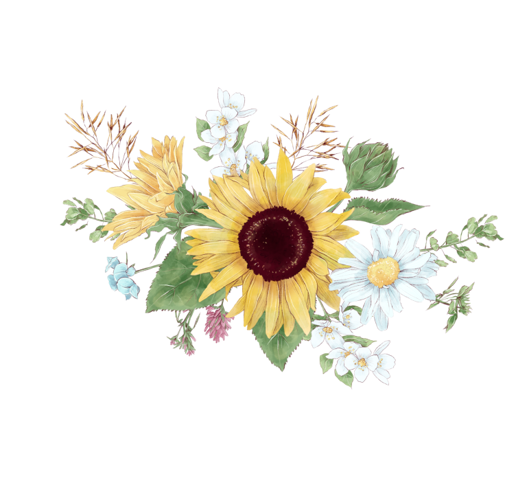 Flower mural sunflower blossom arrangement - TenStickers