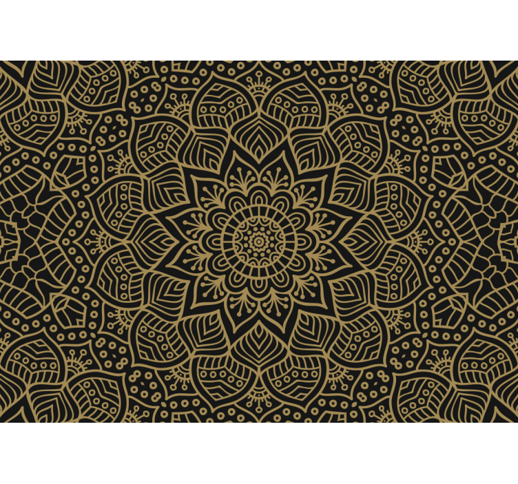 Mandala wall mural with intricate botanical design - TenStickers