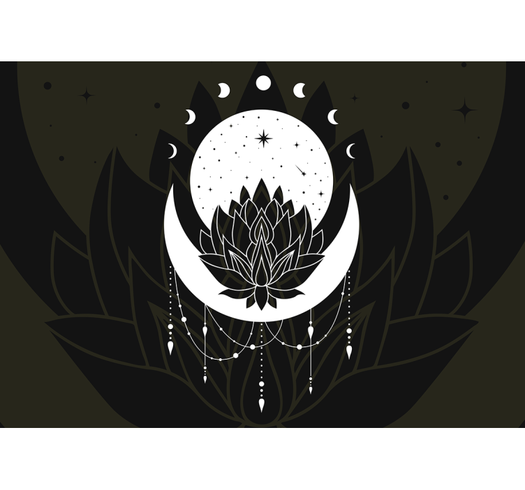 Mandala wall mural lotus moon design - TenStickers