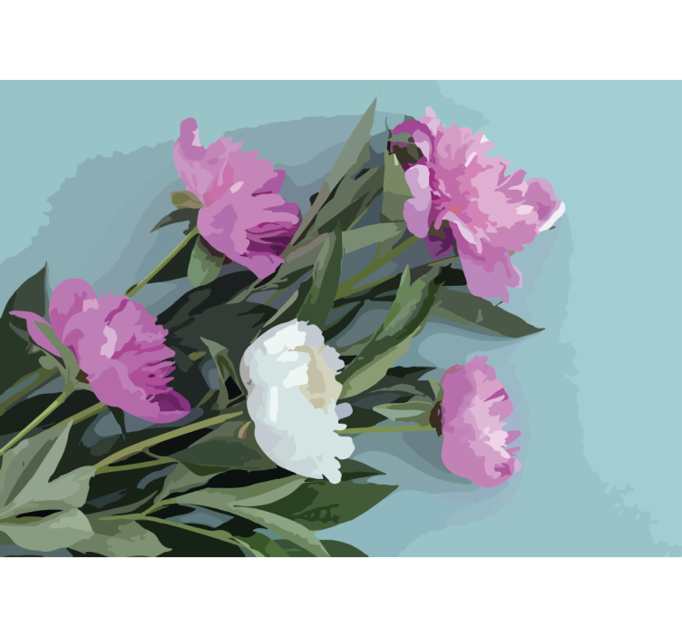 Flower mural peony flower arrangement - TenStickers
