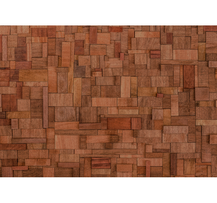 Stone wall mural textured wooden boards - TenStickers