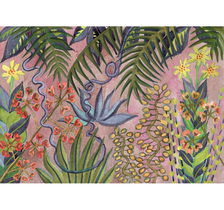 Nature wall mural tropical plant showcase - TenStickers