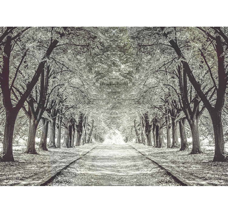 Serene Tree Path nature wall mural - TenStickers