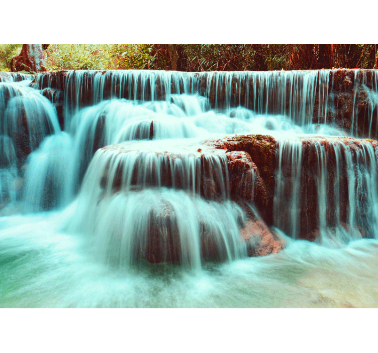 Clear Blue waterfall Waterfall Wall Mural - TenStickers