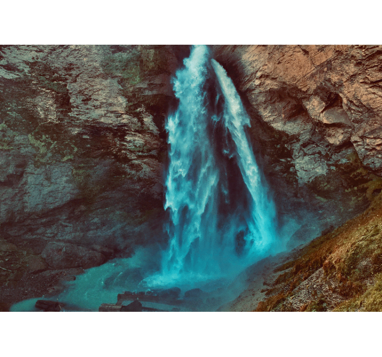 Blue Glowing Watefall Waterfall Wall Mural - TenStickers