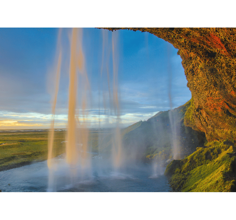 Mountain wall mural majestic waterfall viewpoint - TenStickers