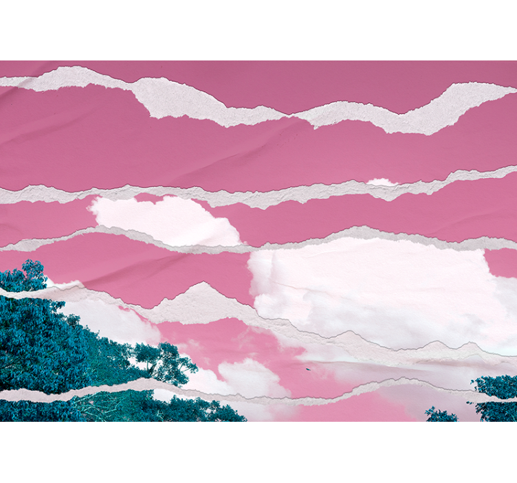 Abstract wall mural torn cloud layers - TenStickers