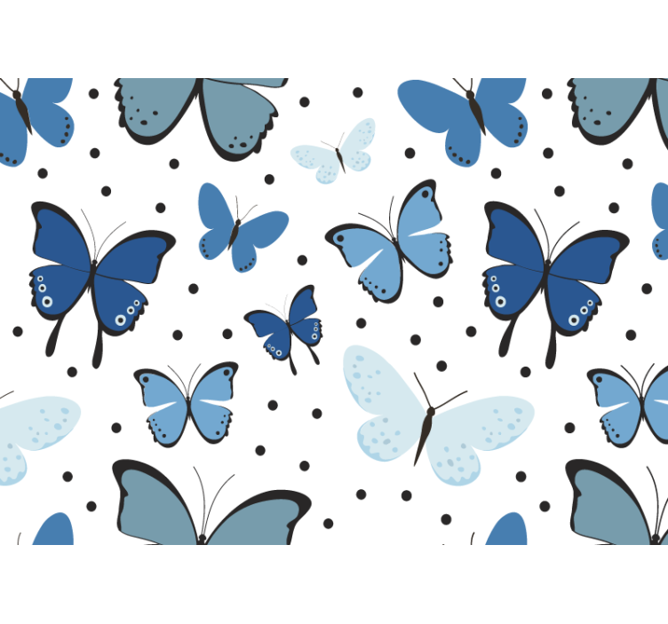 Children wall mural blue butterfly design - TenStickers