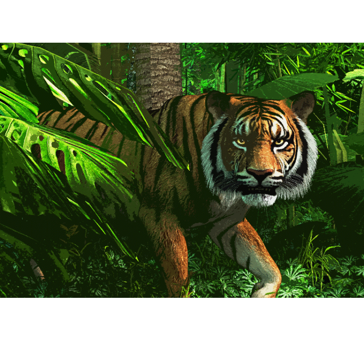 Animal wall mural majestic tiger stalking - TenStickers