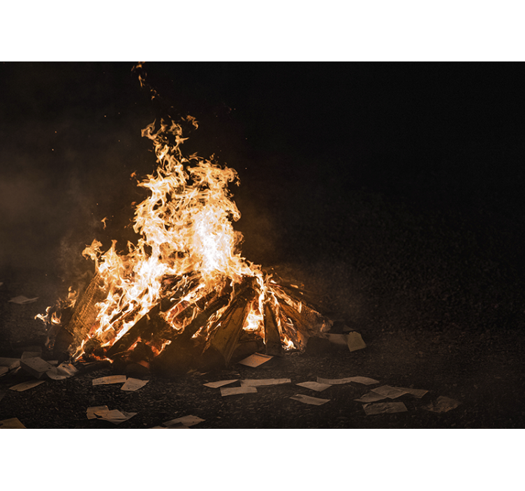 Abstract wall mural flaming bonfire scene - TenStickers