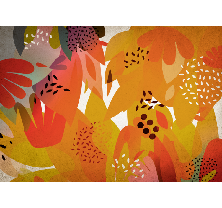 Wall mural vibrant leaf patterns - TenStickers