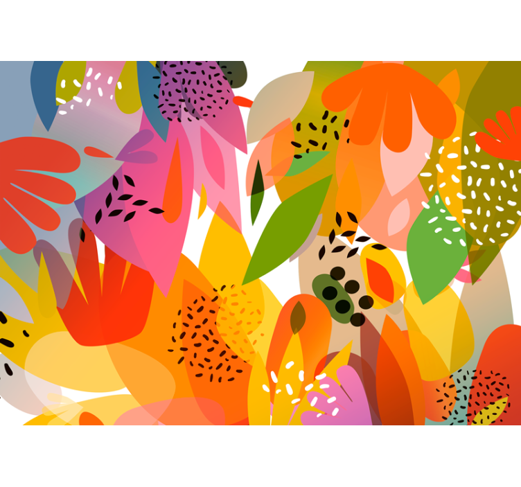 Flower mural colorful floral collage - TenStickers