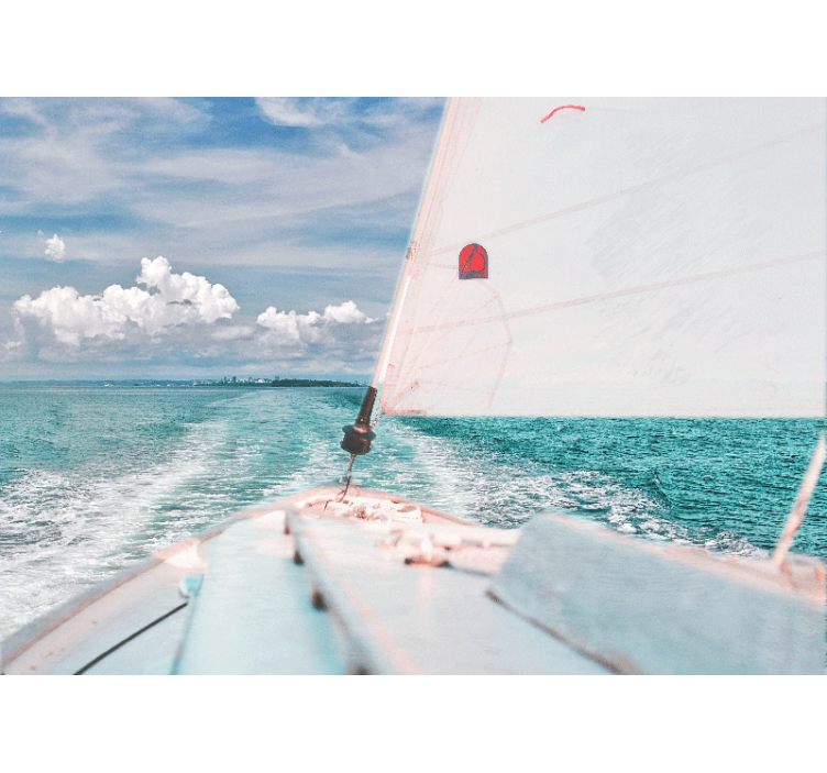 Sea mural sailing through waves - TenStickers