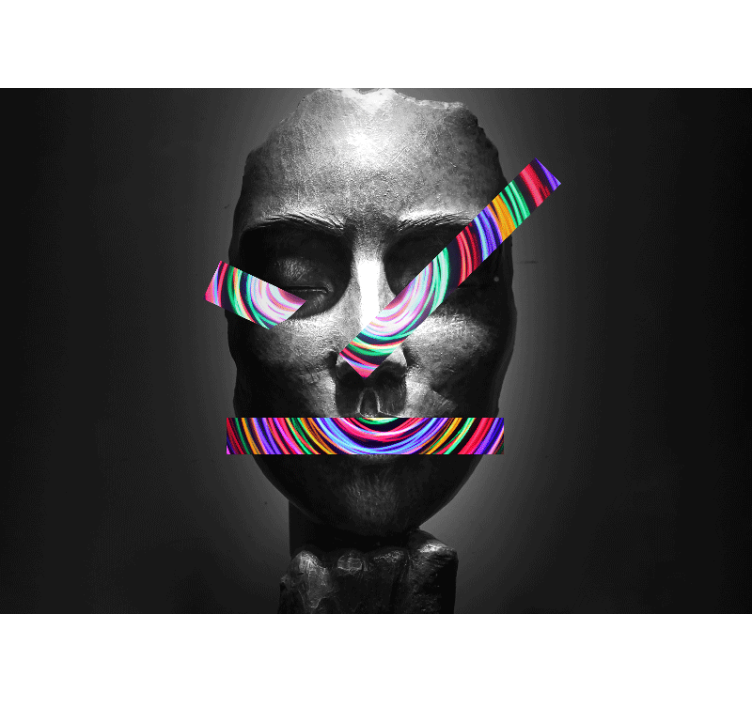 Painting wall mural abstract face design - TenStickers