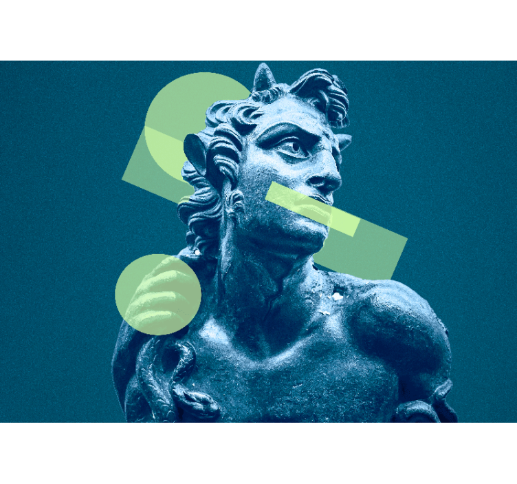 Painting wall mural geometric shape statue - TenStickers