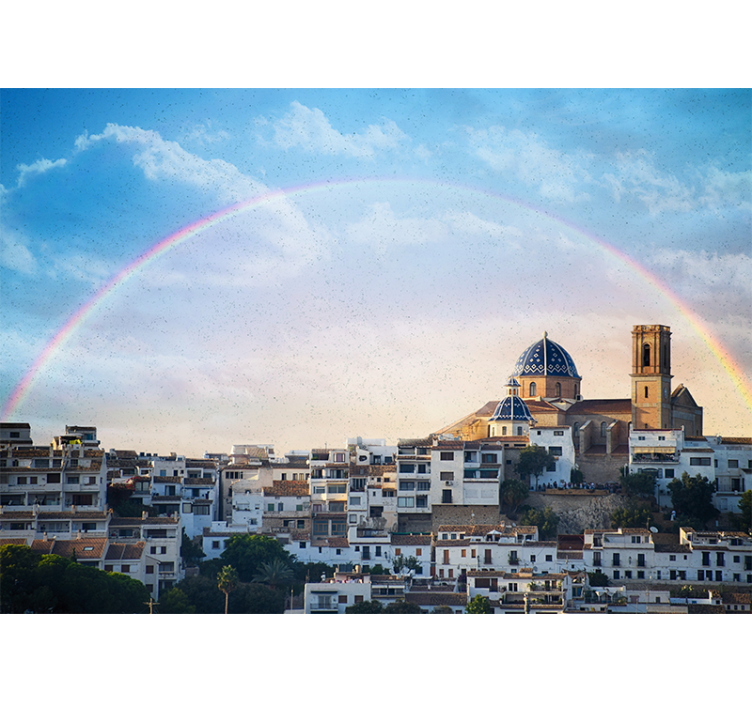 Complete rainbow bow in the night Wall Mural - TenStickers