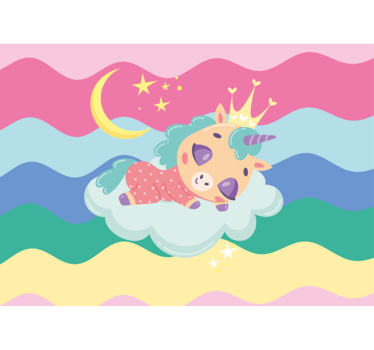 People painting mural sleeping unicorn dream - TenStickers