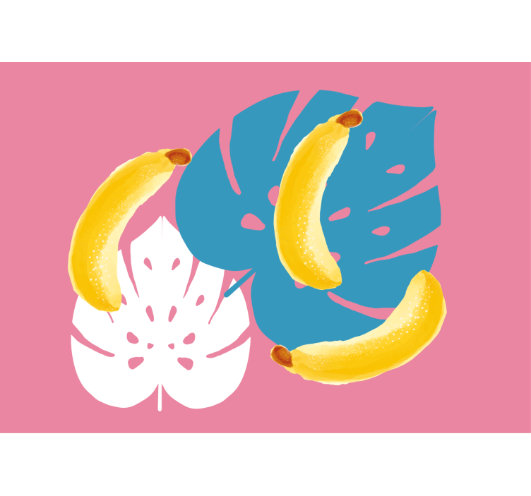 Wall mural bananas and leaves design - TenStickers