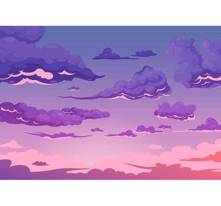 Sky mural whimsical cloud scene - TenStickers
