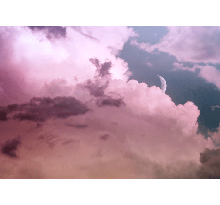 Sky mural cloudy moonlit sky - TenStickers
