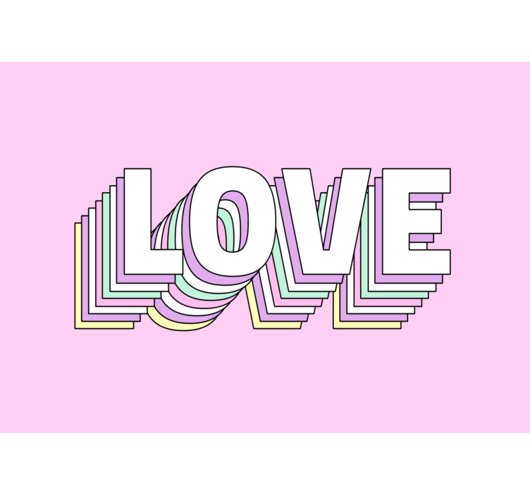 Love wall mural in stylized love typography - TenStickers
