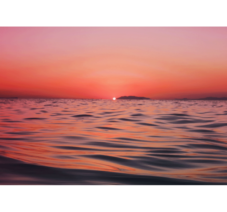 Red sunset ocean Home office Wall Mural - TenStickers