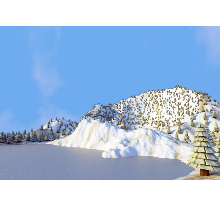 Landscape mural wallpaper winter mountain scene - TenStickers