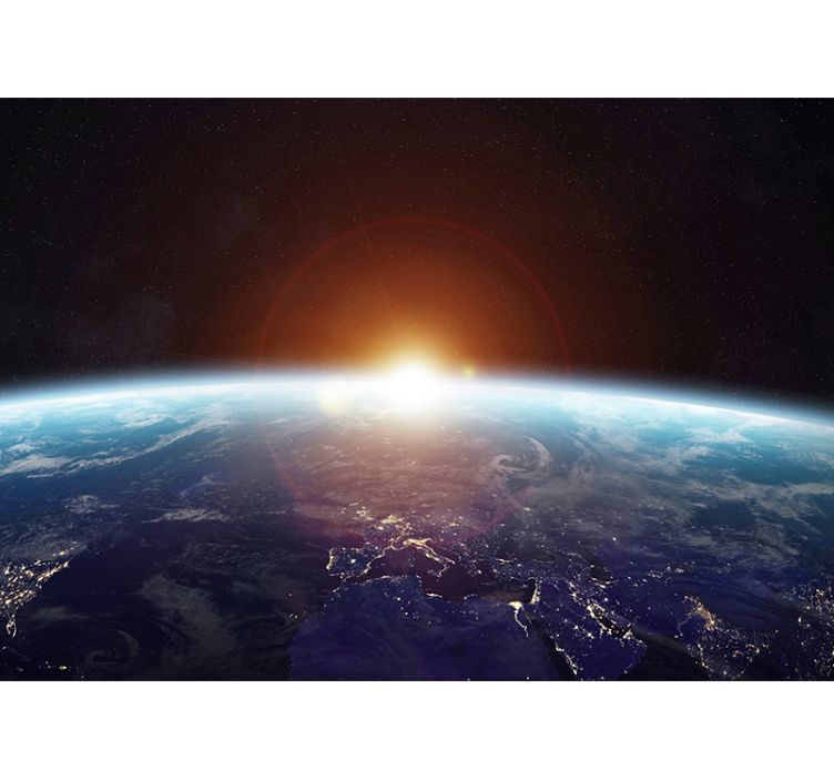 Space mural earth sunrise view - TenStickers