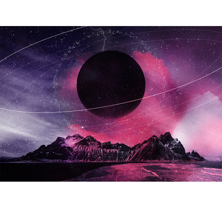 Space mural cosmic black planet - TenStickers