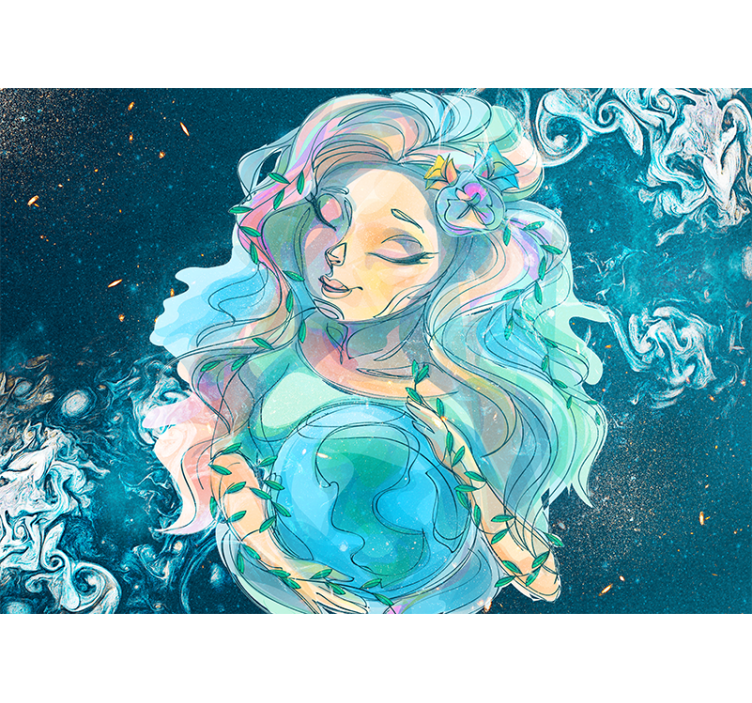 Mother Earth in space wall mural - TenStickers