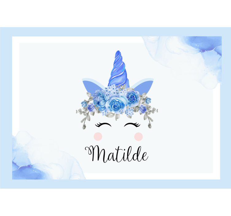 Children wall mural adorable unicorn illustration - TenStickers