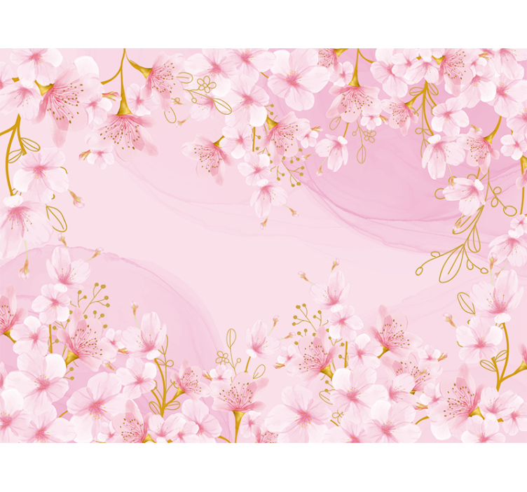 Flower mural cherry blossom elegance - TenStickers