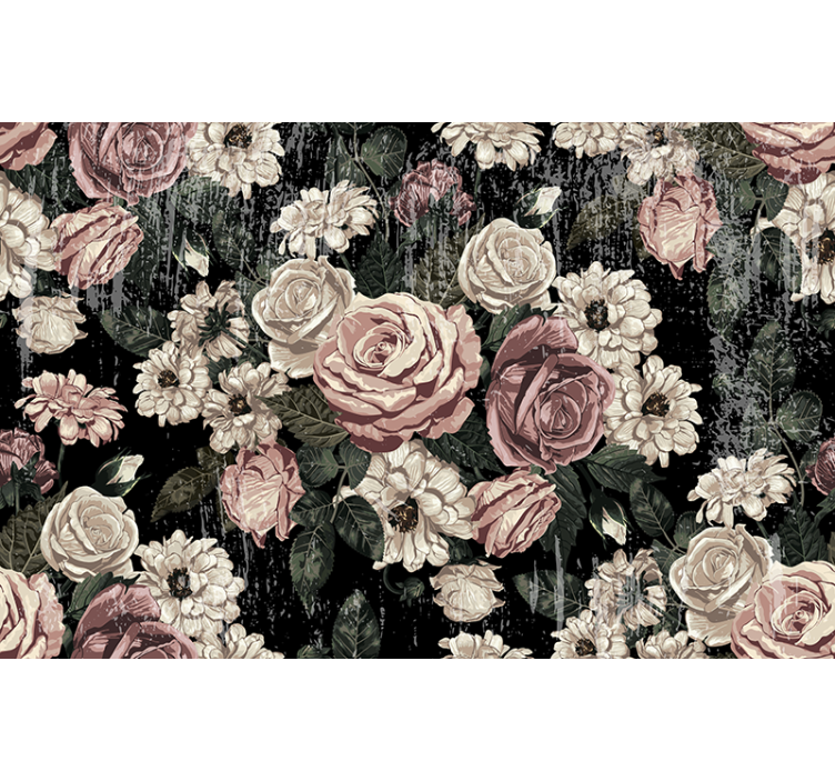 Flower mural vintage floral explosion - TenStickers