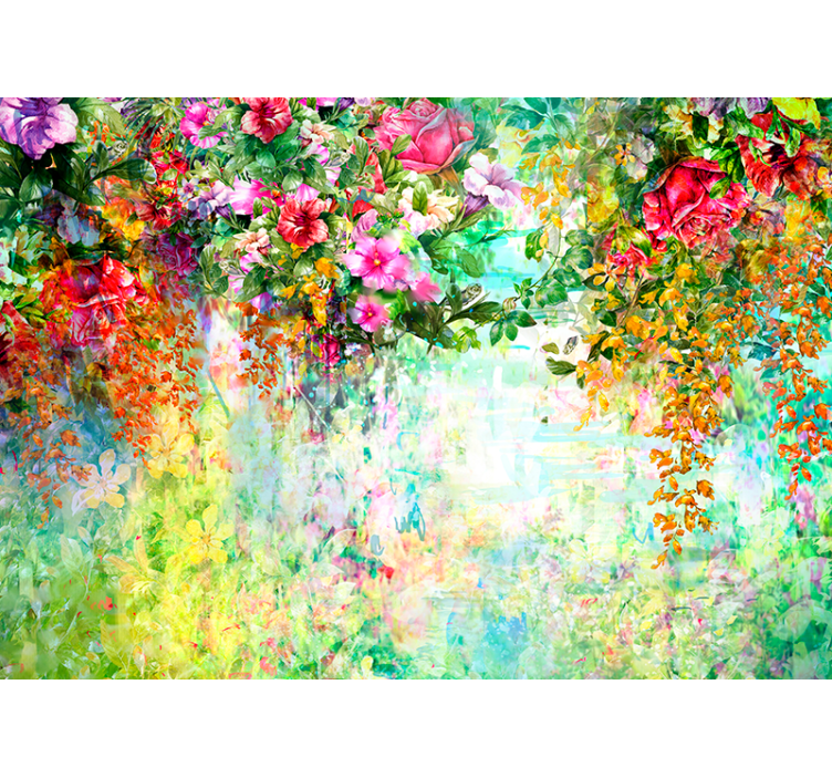 Flower mural floral blossom pattern - TenStickers