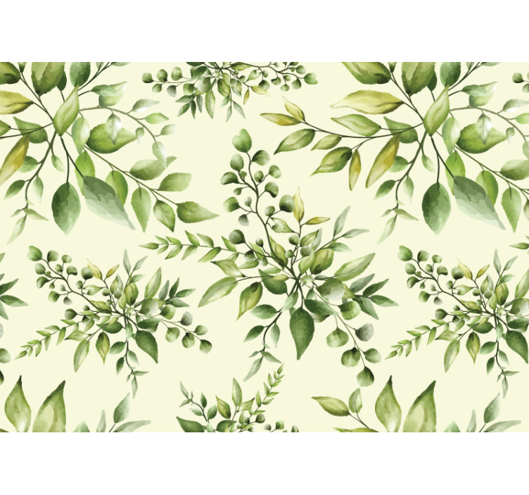 Flower mural elegant greenery design - TenStickers
