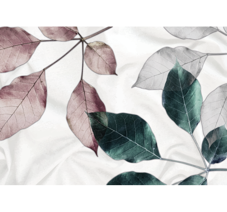 Flower mural with delicate leaf designs - TenStickers